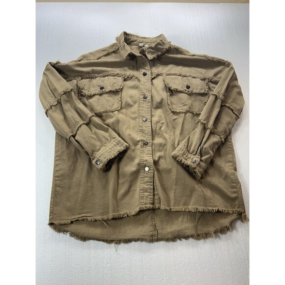 ELAN Rock and Roll Brown Military Jacket Fringe Boho Medium - Picture 3 of 9